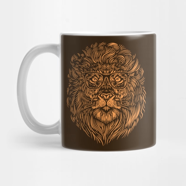 Funny Vintage Hipster Lion Sketch by SLAG_Creative